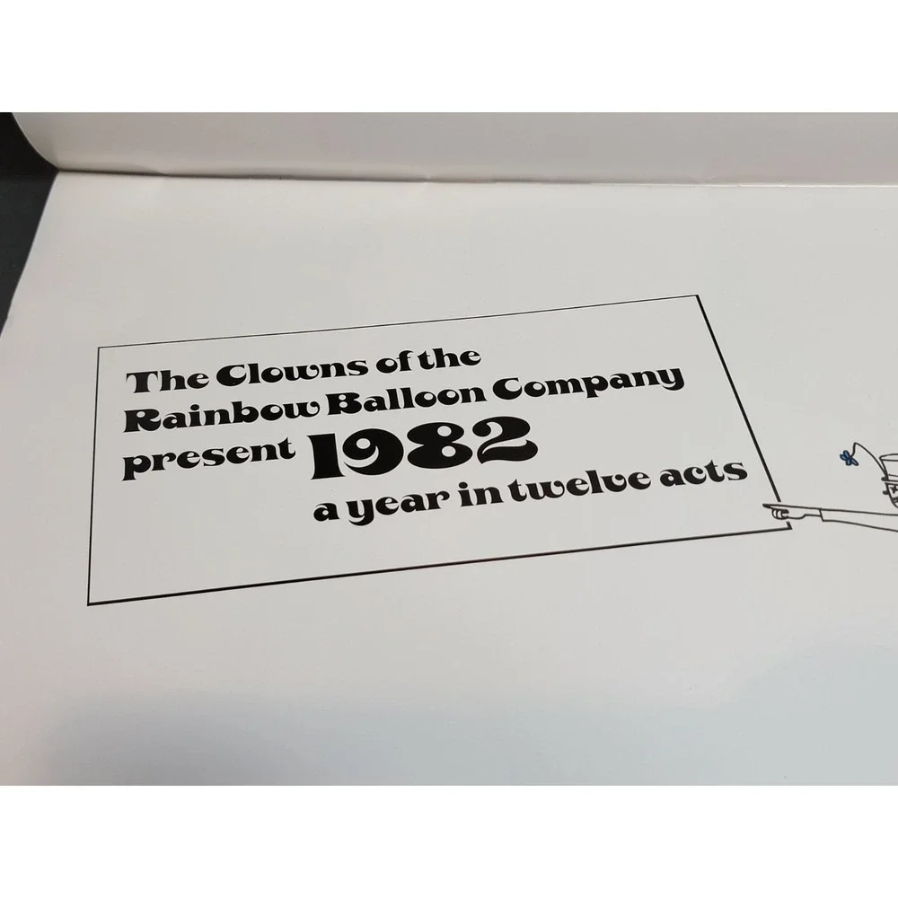 1982 Clowns Calendar / Wallpaper/ Art / Prints New